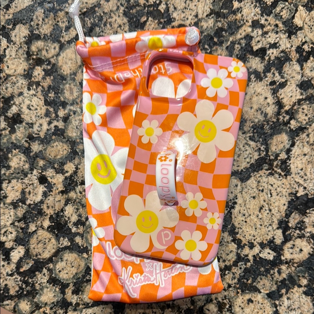 Orange and Pink Checkered Phone Case